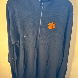 Clemson Black Lululemon Quarter-Zip Pullover with Orange Paw Logo